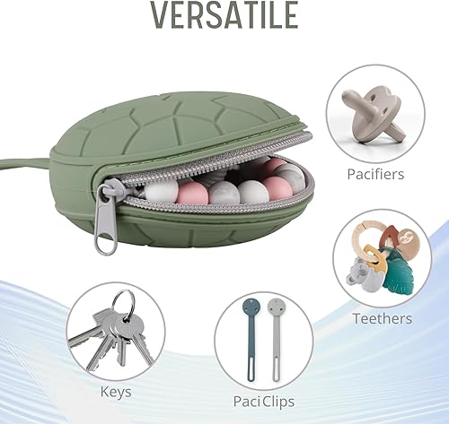 Miniatura 9 de Funda de silicona para chupete, sin BPA, para bebés recién nacidos, para niños y niñas, funda portátil de silicona para chupetes (verde azulado