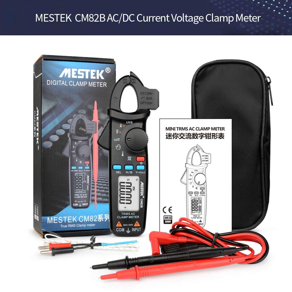 Herramienta del electricista multímetro amperímetro pinza amperimétrica de verdadero valor eficaz Digital CM82B DC AC Tensión Corriente Ampere NCV Ohm Tester Para laboratorio
