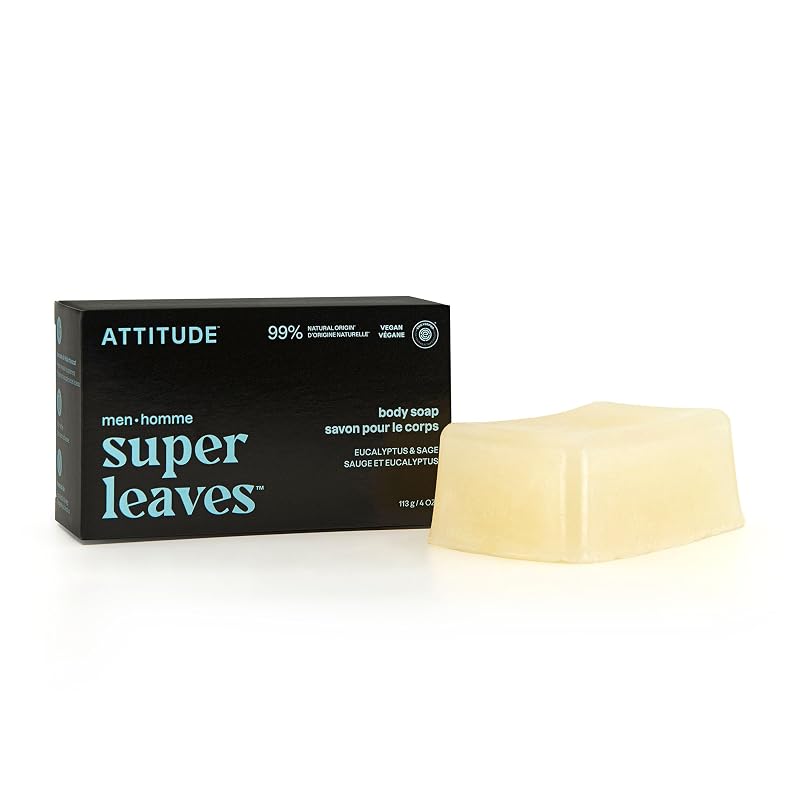 Sabonete em barra para corpo e rosto ATTITUDE Eucalyptus & Sage, 113 g