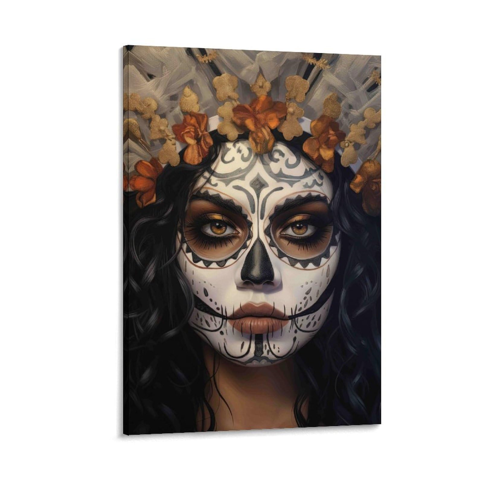 DHBANEIOK Day of Dead Makeup_1 Poster Artwork Giclee Canvas Prints Modern Wall Art Picture Wall Hanging for Dining Room Kitchen Home Office Decor 20x30inch(50x75cm)