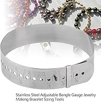 Vista 2 de Medidor de brazalete de pulsera, unidad CM, herramienta de medición de brazalete ajustable de acero inoxidable, herramientas de tamaño de pulseras