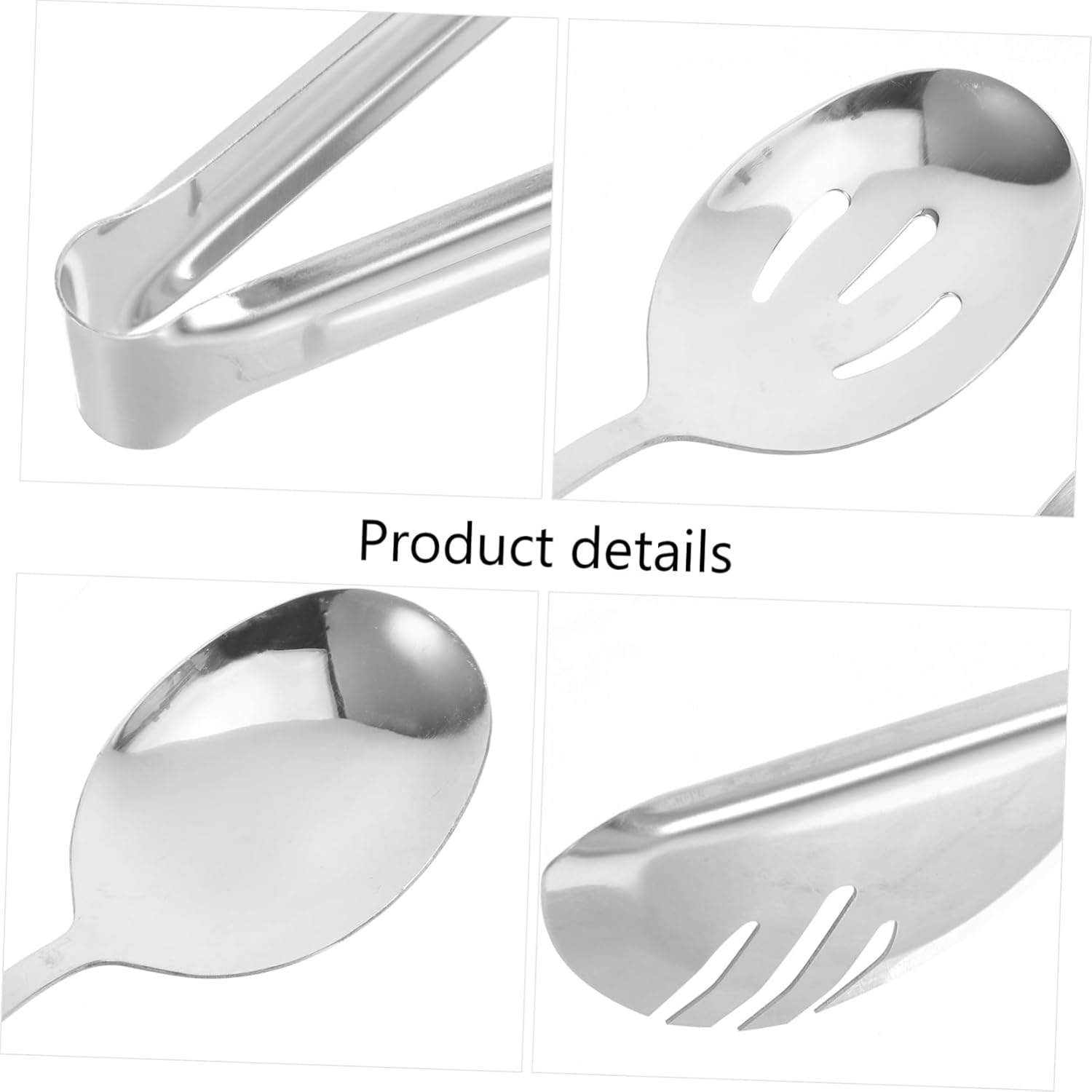 18pcs Stainless Steel Cutlery Set Complete Serving Utensils Soup Spoon Tongs for Kitchen Catering and Events