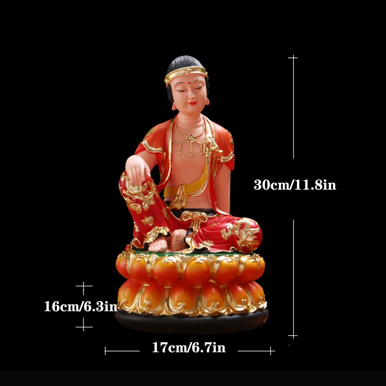 ULTRAWAVE Estatua de Buda Decoración de Figuras míticas Sentado en el Trono de Loto Atractivo Decoración de estatuas de Buda Tranquila Feng Shui 11.8in (Resina) Estatuas Budistas