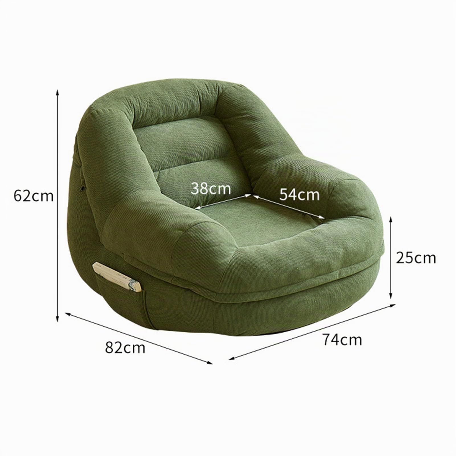 Vakuum-Kompressionssofa Lazy Floor Sofa Lesesessel Bequem Einzelsofa Tatami-Liegesessel Geschlafen Werden Kann für Wohnzimmer Schlafzimmer Büro Ecksitzsäcke Meditationsstuhl A,74*82*62CM