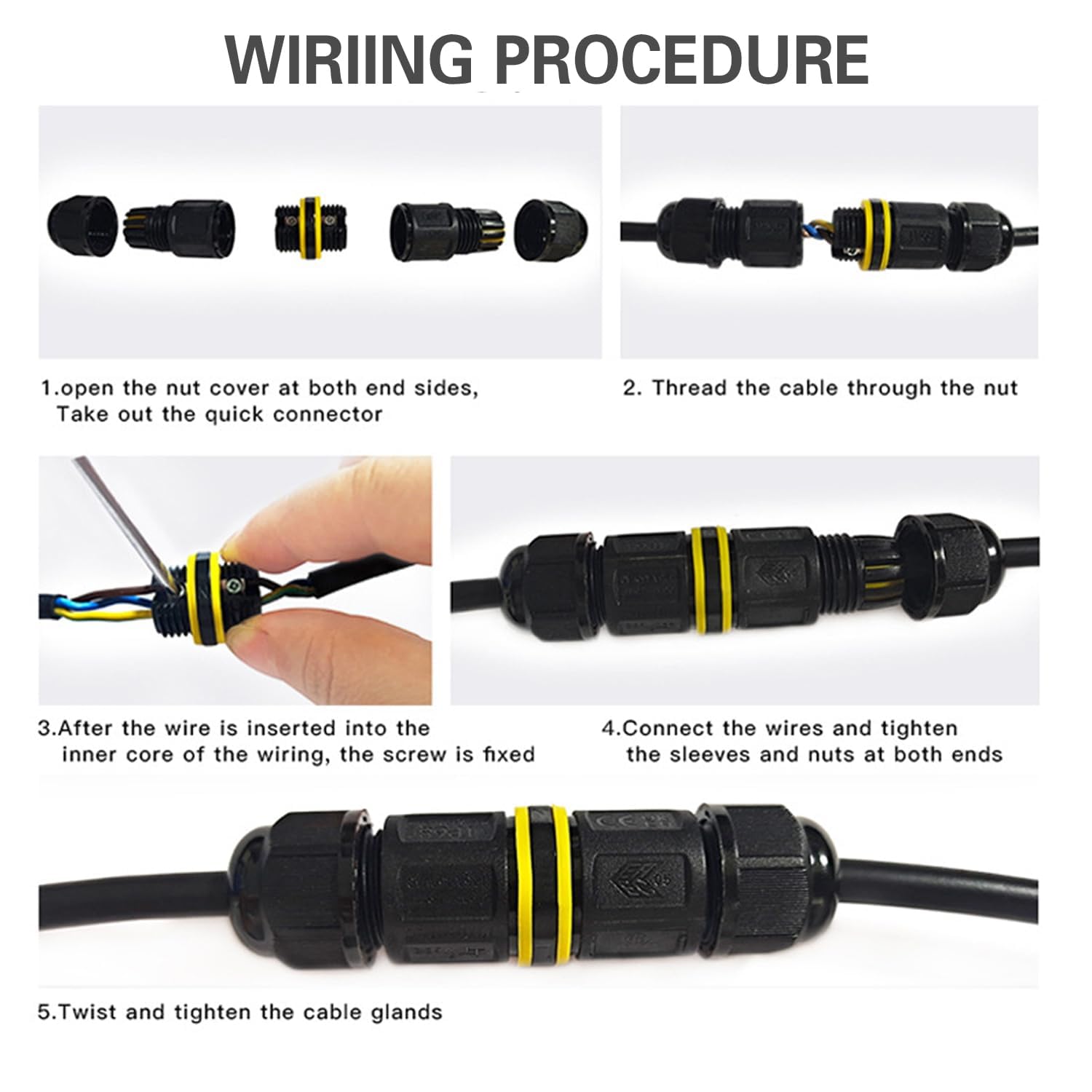 PERSENTU 3Pcs Waterproof Cable Connector - Image 2