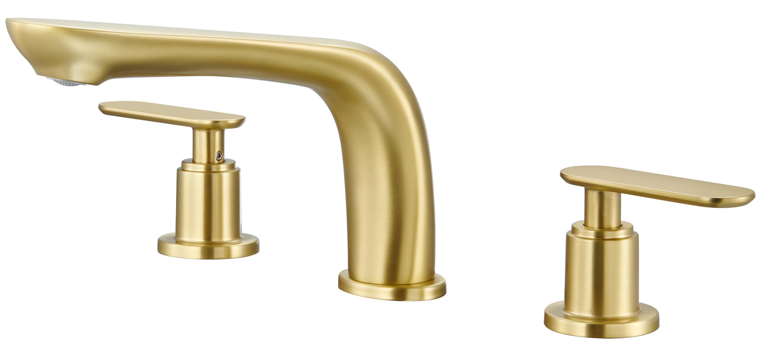 SITGES Classic Bathtub Faucet,2-Handle Brushed Nickel Tub Filler,3-Hole Widespread Roman Tub Faucet,High Flow Deck Mount Bath Tub Faucet with Valve