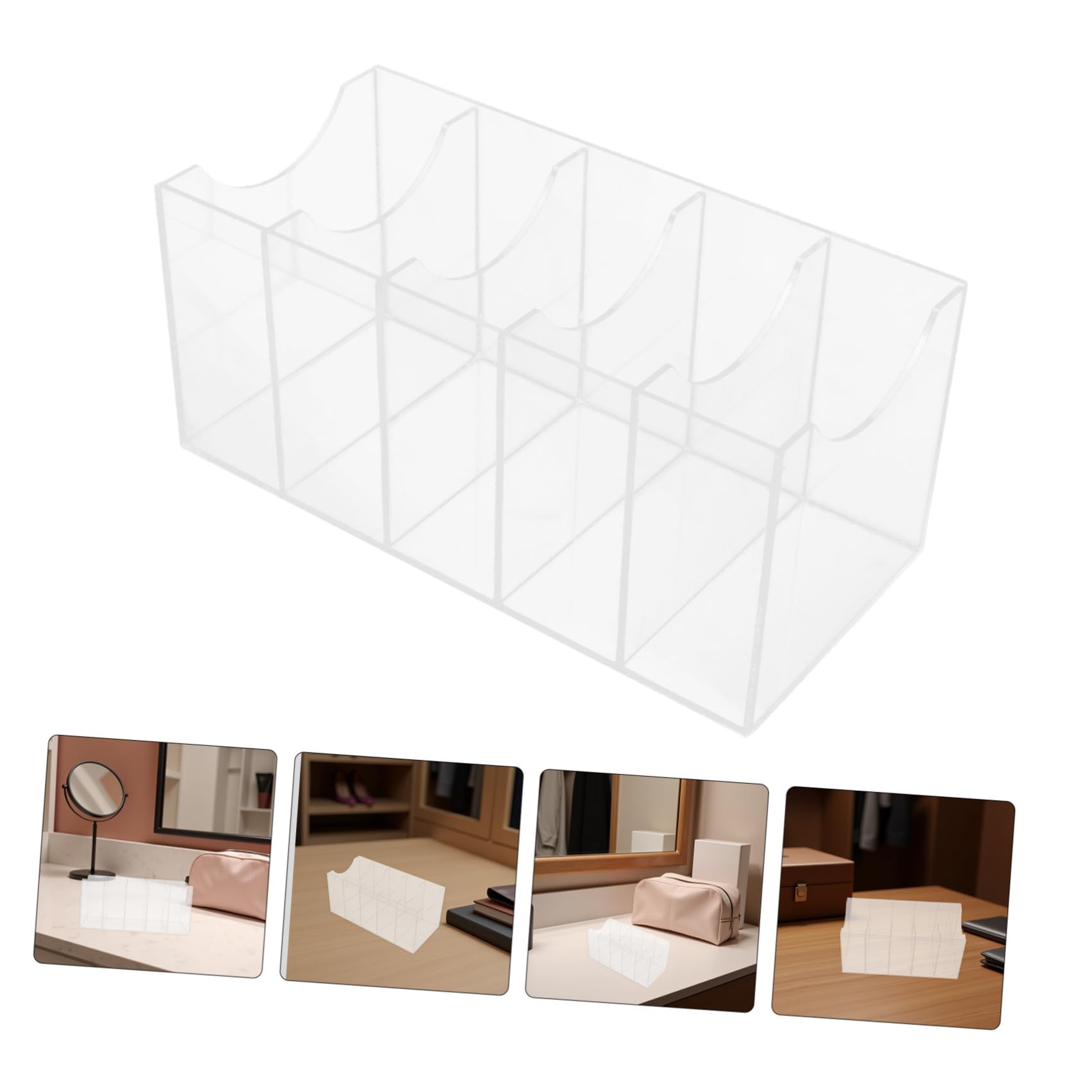 Yardwe 2 Pezzi Scatola Porta Cinture in Acrilico a 5 Scomparti per Armadio | Organizzatore Trasparente, per Cinture e Cravatte, Uso in Cassetto o Guardaroba, Facile Pulizia