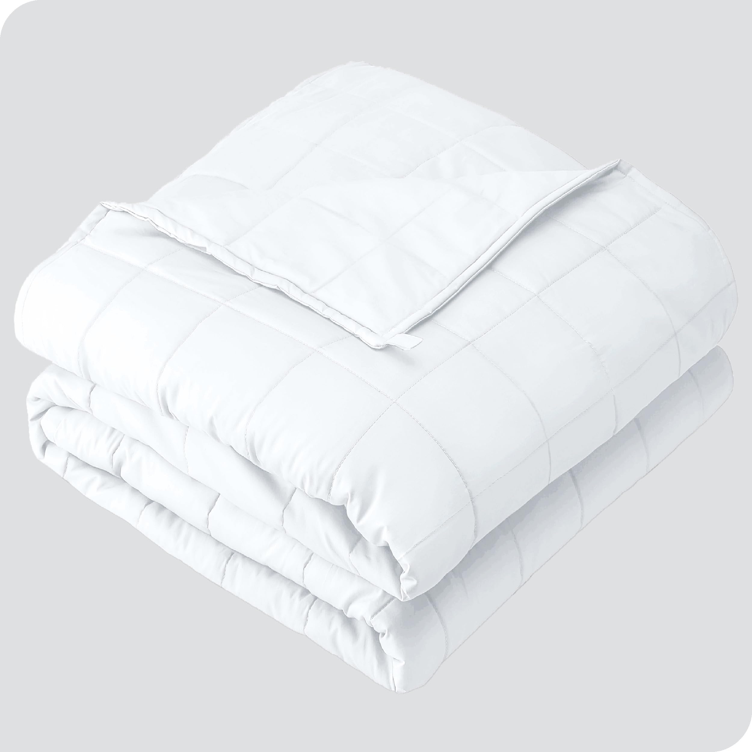 Bare Home Weighted Blanket Twin or Full Size 7lb (40" x 60") - All-Natural 100% Cotton - Premium Heavy Blanket Nontoxic Glass Beads (White, 40"x 60")