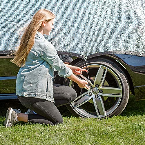 GREENSHADE Alunetz - XL 6x4m - 24qm - inkl. Magnet System - höchster Premium UV Sonnenschutz - Schattennetz Auto - Aluminet der effektive Hitzeschutz