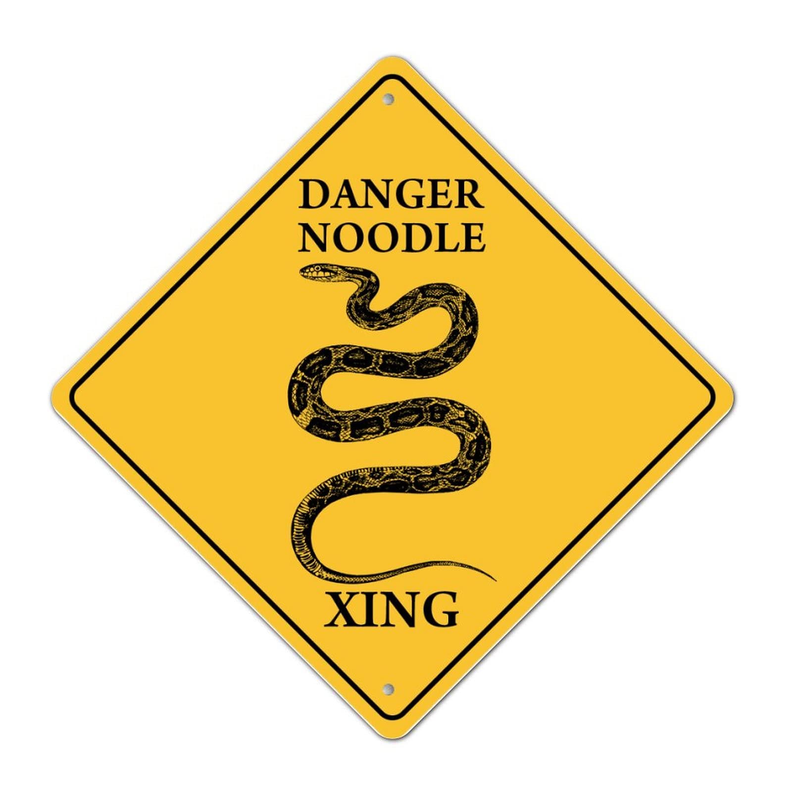 Snake Crossing Sign - 12x12 Inch Metal Caution Sign For Yard, Farm, Or Road - Funny & Durable Wall Decor