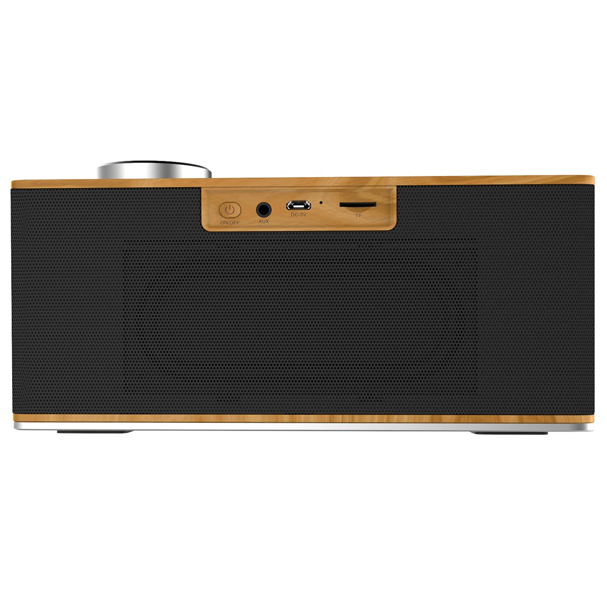 Aiwa CR-90BT: Radio Despertador Bluetooth con Pantalla LED, FM Radio, MicroSD, Alarma Dual, Repetición de Alarma, Alarma Suave, Entrada Auxiliar, Color Madera 9X6X20 CM