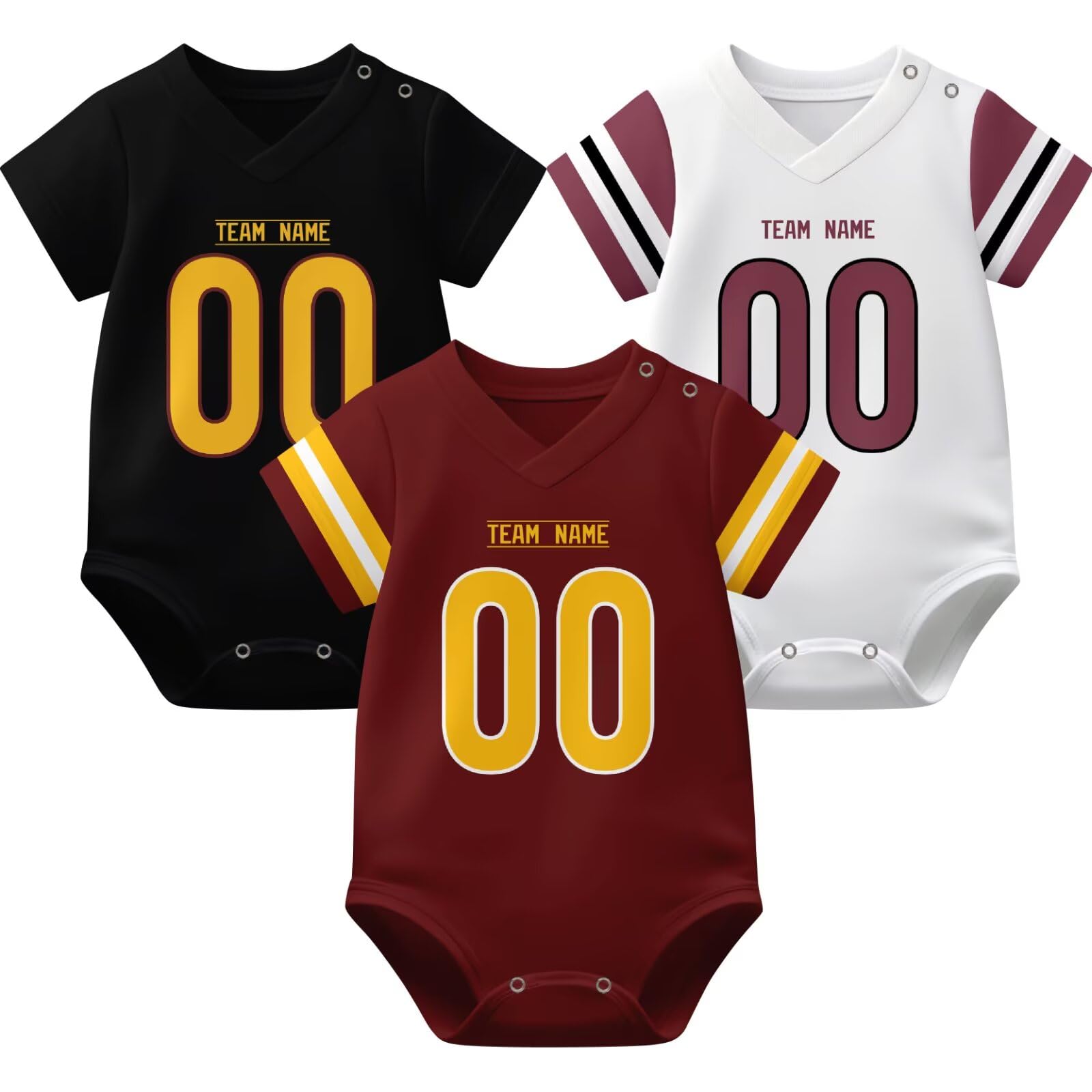 KREDE Baby Clothes Unisex Bodysuit Jersey Style Custom Name Number for Baby Boys