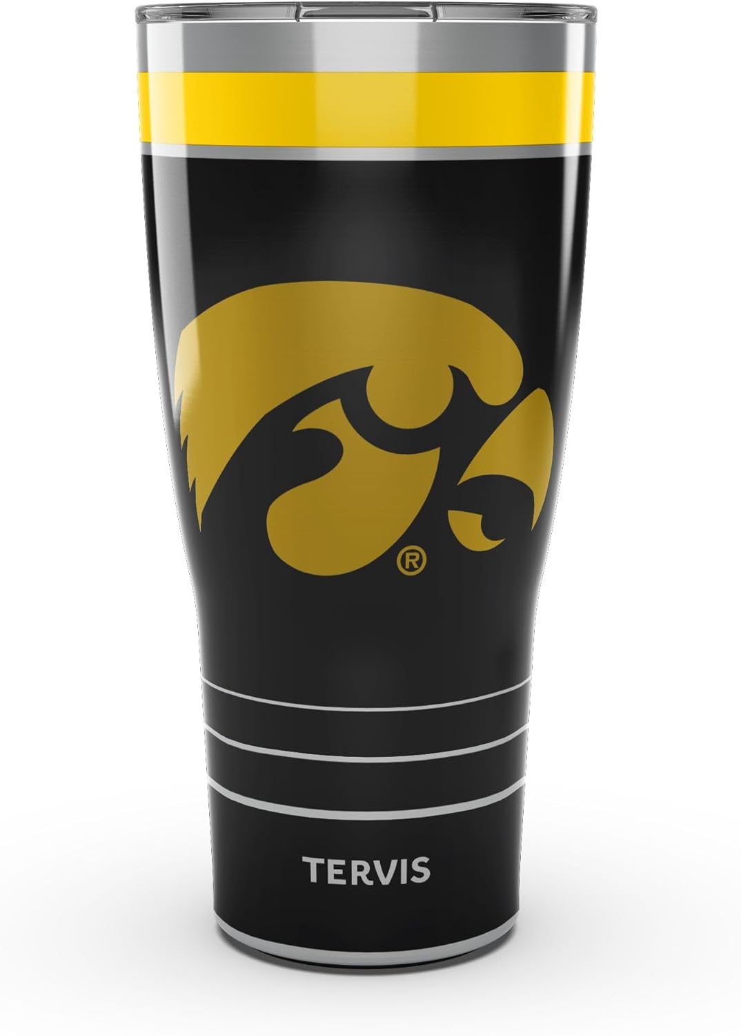 Tervis Traveler Iowa Hawkeyes - Night Game Triple Insulated Tumbler Travel Cup Keeps Drinks Cold & Hot, 30oz, Stainless Steel