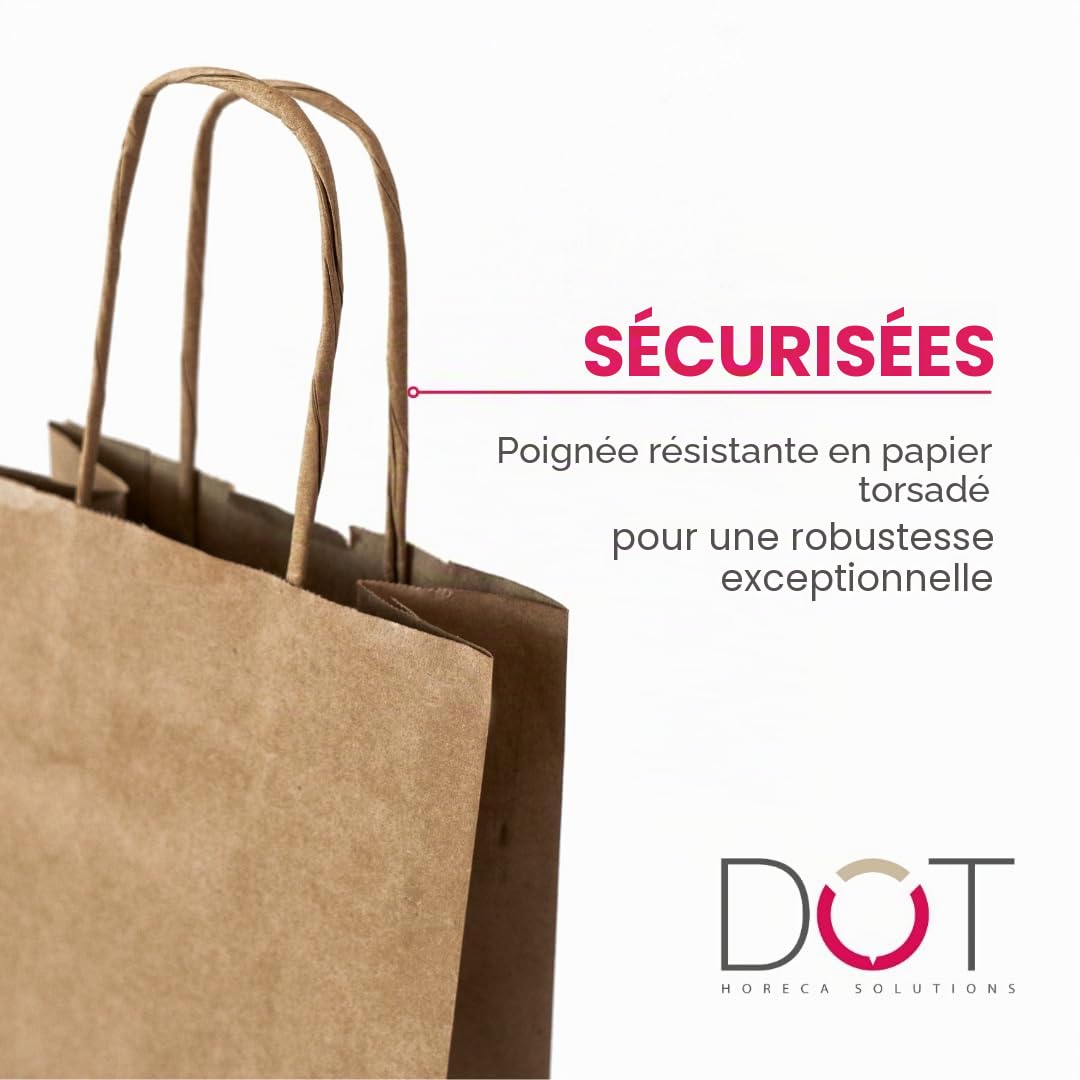 Lot de 50 sacs porte-bouteille AVANA vin sacs en papier sacs cadeaux pour bouteilles avec poignée 14 x 8 x 40 cm Papier Kraft sac enveloppe pour vin porte-bouteille
