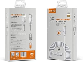LDNIO LC122 - Cable tipo C a Lightning (2 m), color blanco