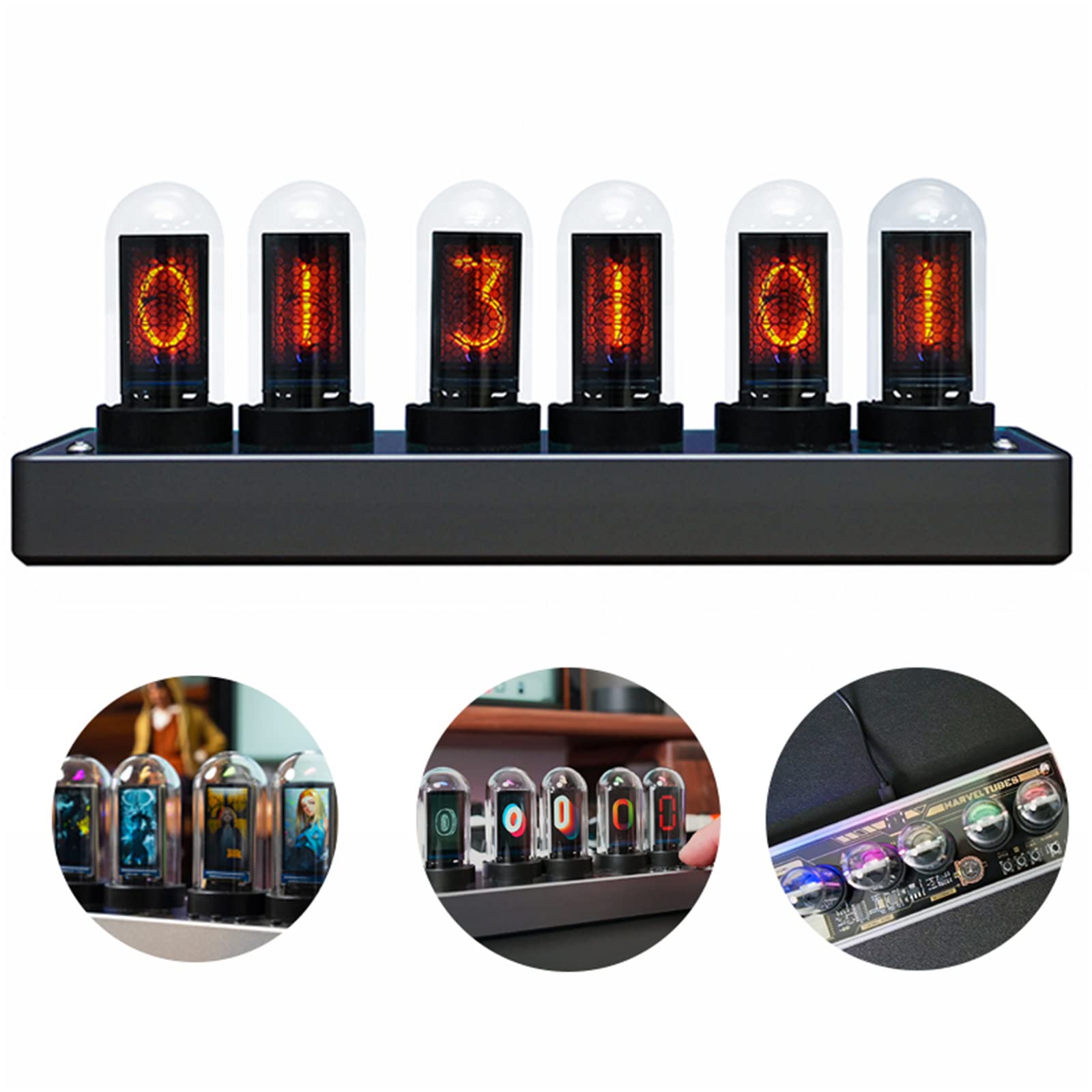 Amazon.co.jp: ニキシー管 時計 レトロ置き時計 おしゃれ デジタル時計