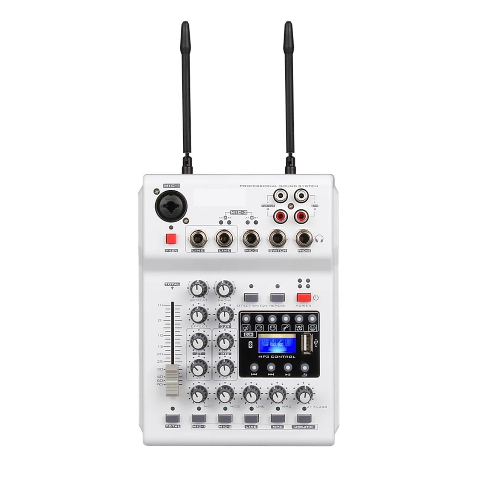 Kontroler DJ-ski, Karta dźwiękowa, mikser DJ-ski, mikser, dwukanałowy bezprzewodowy mikrofon UHF do nagrywania na komputerze, transmisji internetowych, występów ulicznych