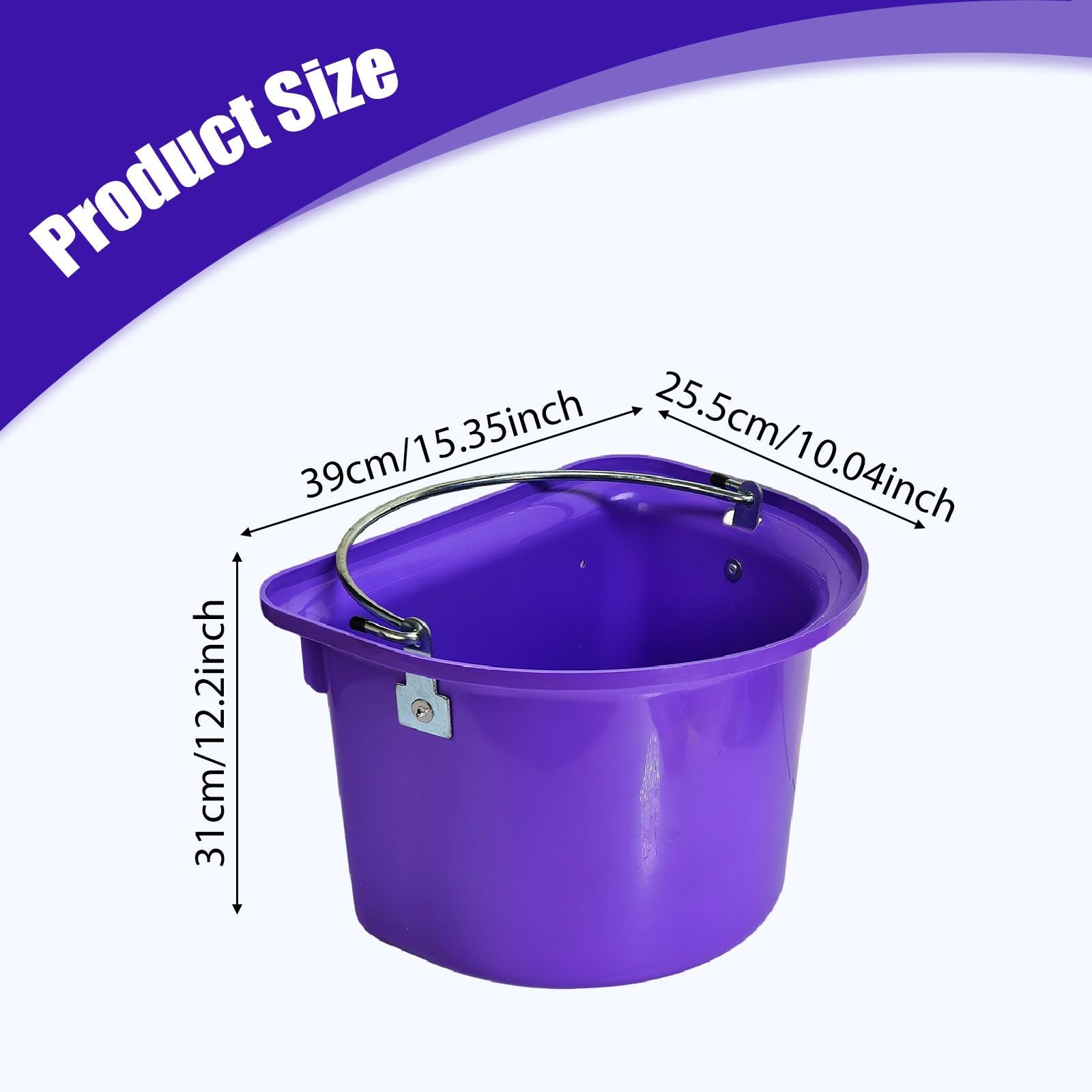 Mangiatoia per Cavalli, Secchio per Mangime, Contenitore per Mangime, Secchio per Acqua, Materiale Metallico PP Resistente all'Usura, Facile da Pu