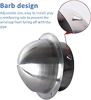 Vista 4 de 2 a 12 pulgadas, rejilla de ventilación de acero inoxidable, salida de ventilación de pared extractora, con malla, resistente a la intemperie