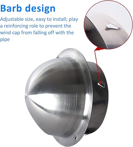 Miniatura 4 de 2 a 12 pulgadas, rejilla de ventilación de acero inoxidable, salida de ventilación de pared extractora, con malla, resistente a la intemperie, para