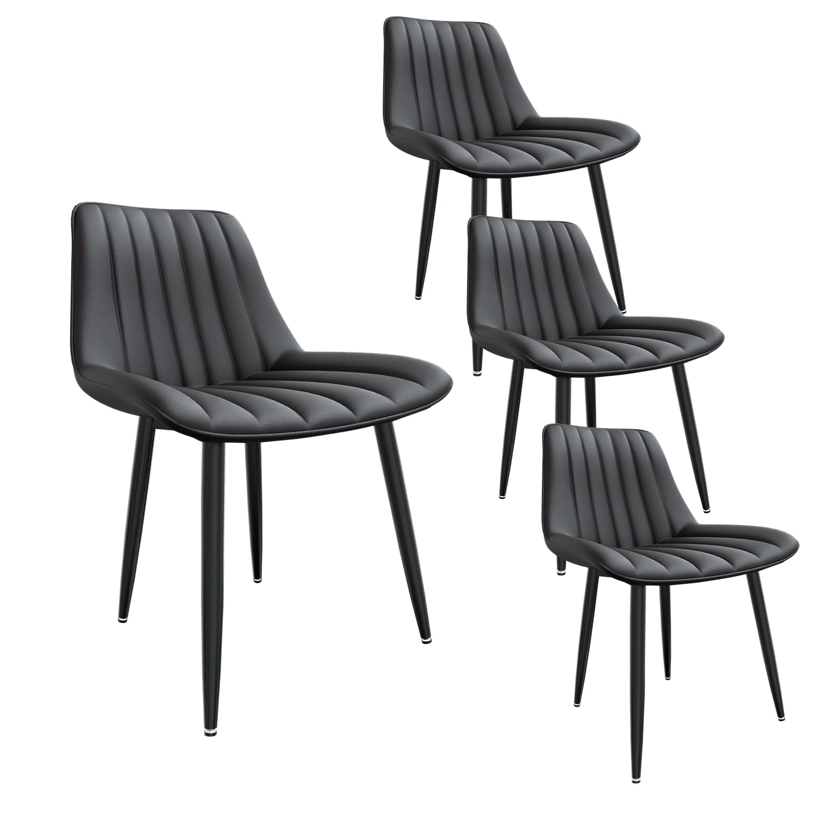 Juego de 4 sillas de Comedor, sillas de Cocina con Respaldo de 7 cm, sillas de Mesa de Comedor con cojín de Asiento de 5 cm, Capacidad de Carga 180KG, Silla tapizada para Comedor