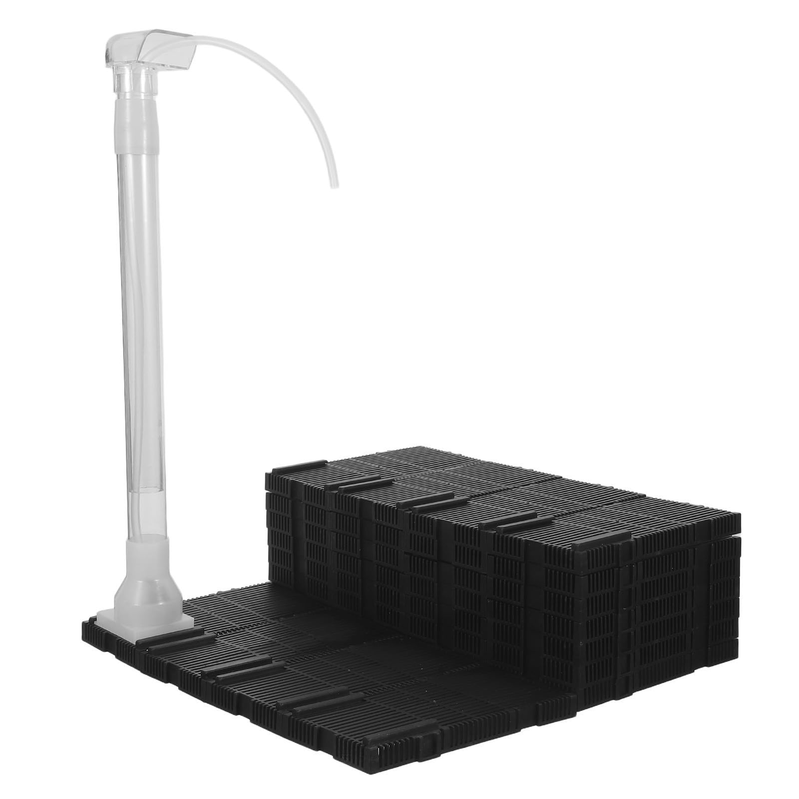 GALPADA Filtro para Pecera de Plástico Negro Placa Filtrante y Tubo de Aire para Acuario, Compatible Acuarios Pequeños