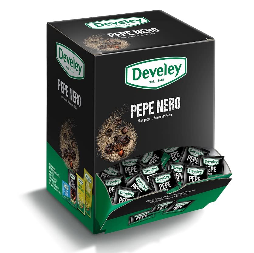 Develey Pepe Nero Black Pepper. Each pack contains 1000 individual portions of 0.2 g