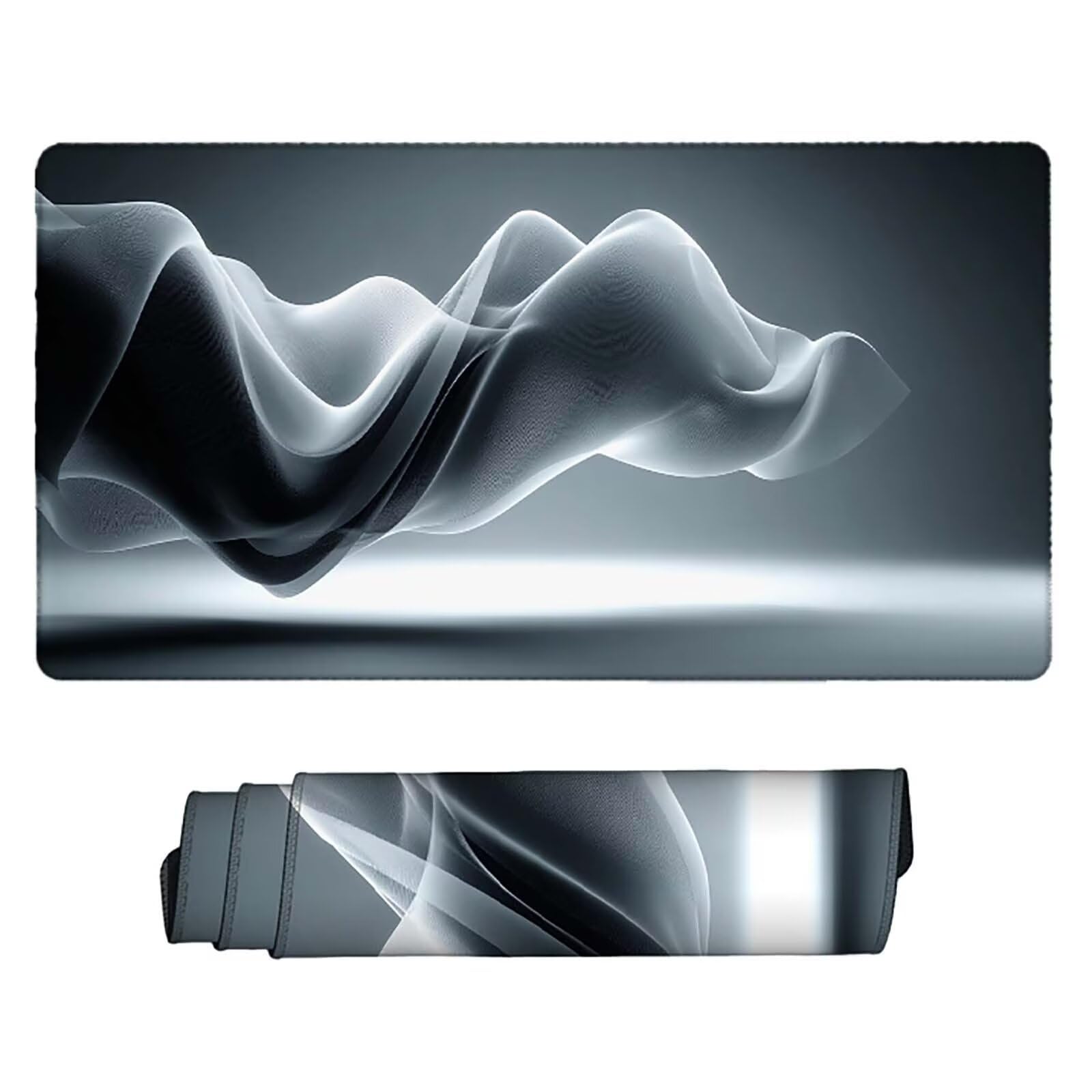 Tappetino Mouse XXL 1000x500mm Grigio Mousepad Astratto Tappetino Scrivania Grande, con base in Gomma Antiscivolo, Impermeabile Sottomano Scrivania per Computer, Ufficio, Accessori Gaming 5-4222b