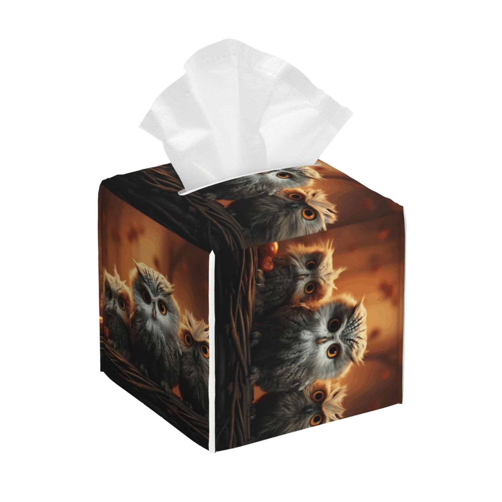 Cute Owl Baby Tissue Box Cover Square Cube Boxes
