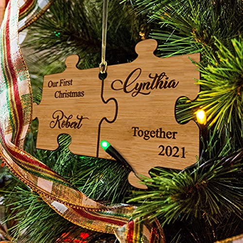 Plaquemaker Our First Christmas Together Puzzle Piece Ornaments With Your Customized Names And The Year You Were Established Great For Newlyweds And New Couples #TOP1