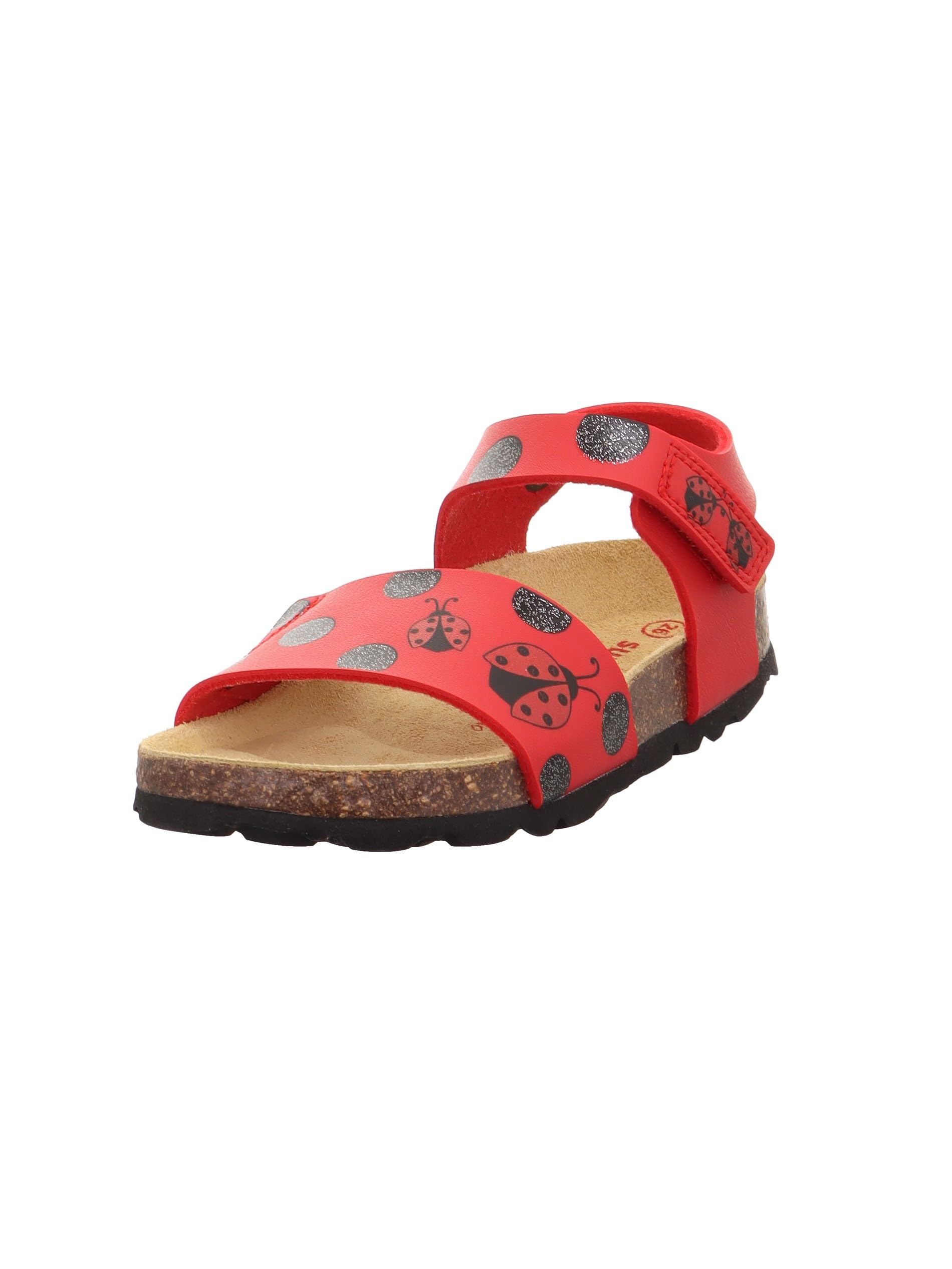 Superfit Girl's Fussbettpantoffel Mule, Red Black 5010, 11.5 UK Child