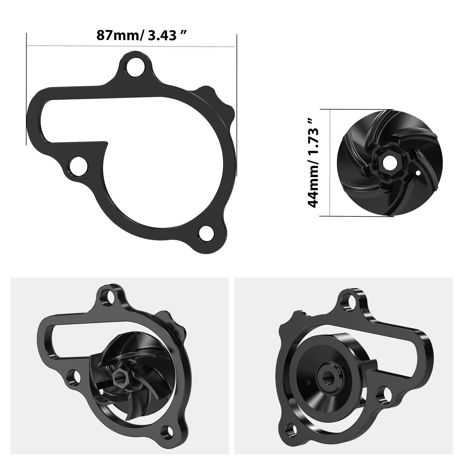 Water Pump Repair Kit Pasuje do Honda 2021-2025 2024 CRF450R CRF450RX CRF450RWE CRF 450 R RX RWE wirnik pompy wodnej chłodnica zestaw dystansowy(Black)