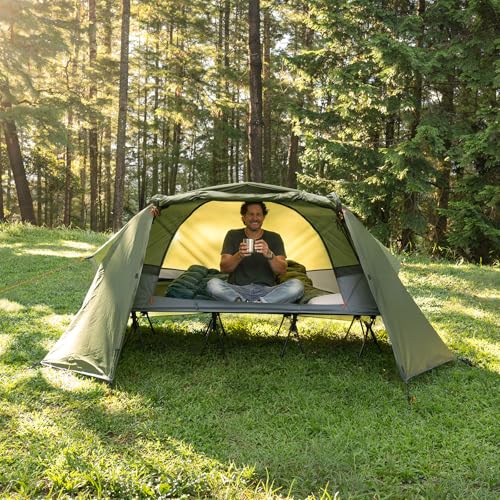 Night Cat Cot Tent Combo: Carpa elevada para 1 persona impermeable con vestíbulo para camping miniatura 5