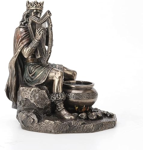 Miniatura 2 de Veronese Design Escultura de resina bronceada fundida en frío de 7 1/4" de alto dios celta Dagda Druida rey de Tuatha de Danann