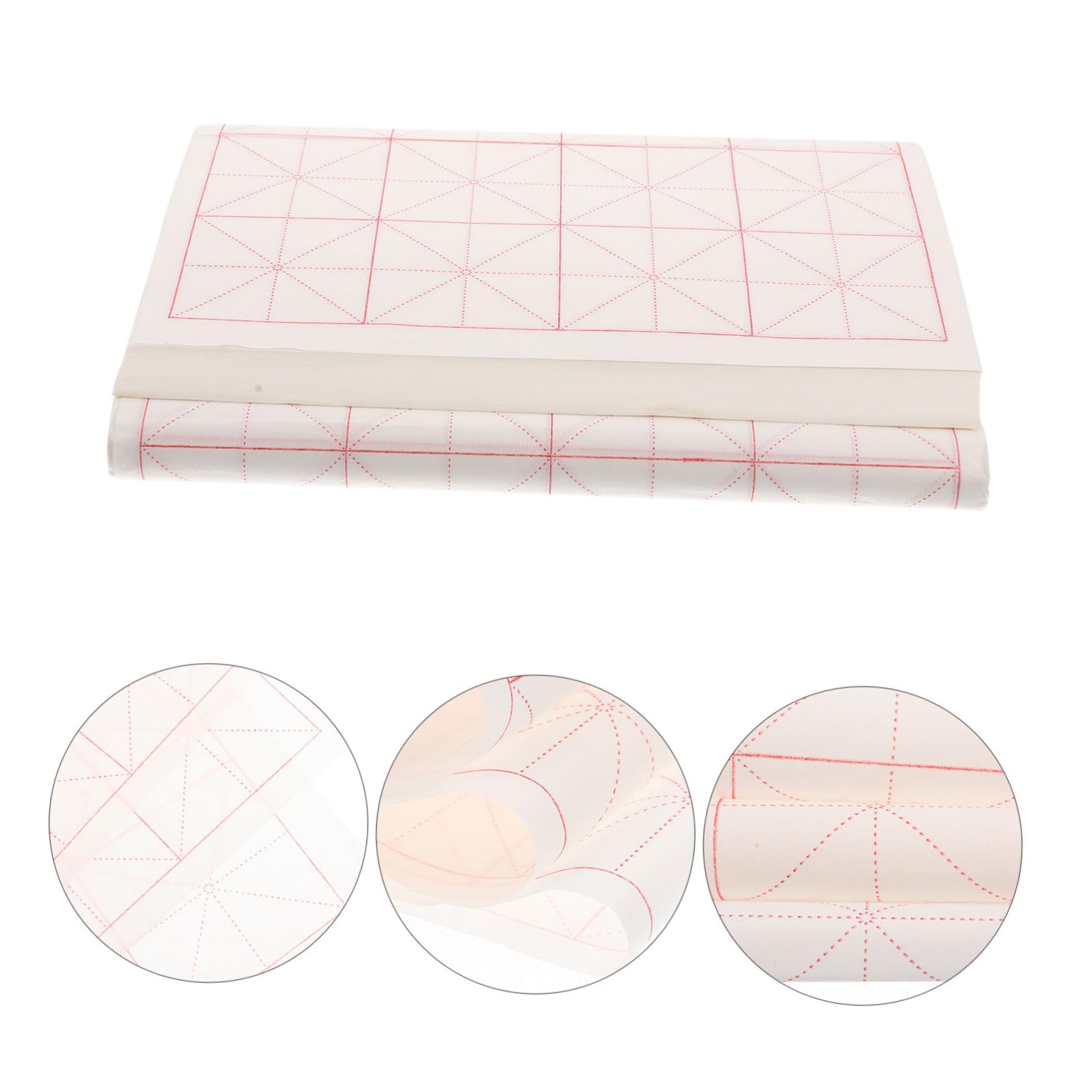 Anneome 100 Hojas de Papel de Arroz para Caligrafía Cuadrícula en Forma de Cruz, Papel Multiusos Blanco para Practicar Escritura y Dibujo en Casa