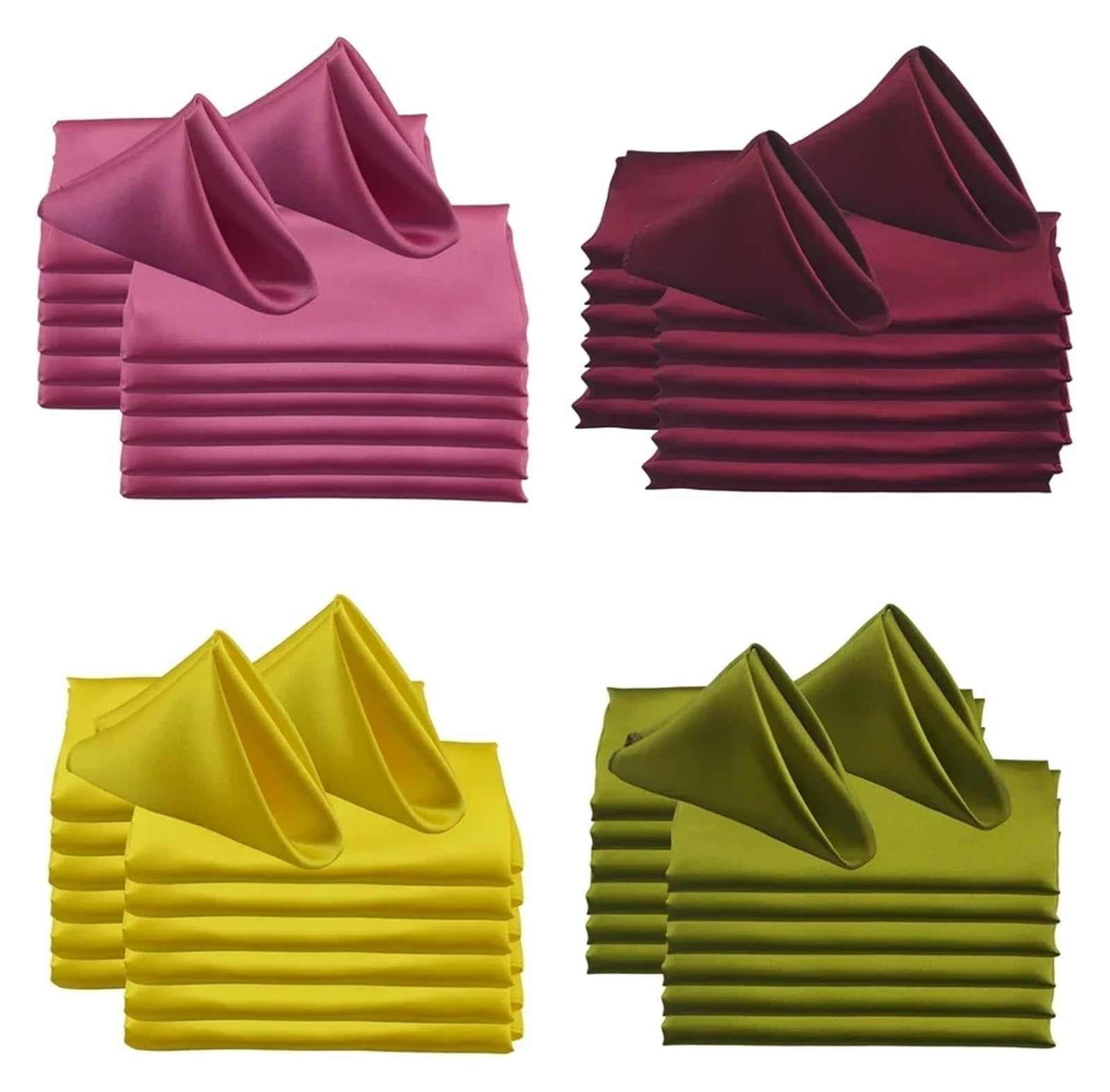Napoles de Tela de algodón, Servilletas De Mesa 50 Piezas 30x30cm Cuadradas Satén Multicolor(White)