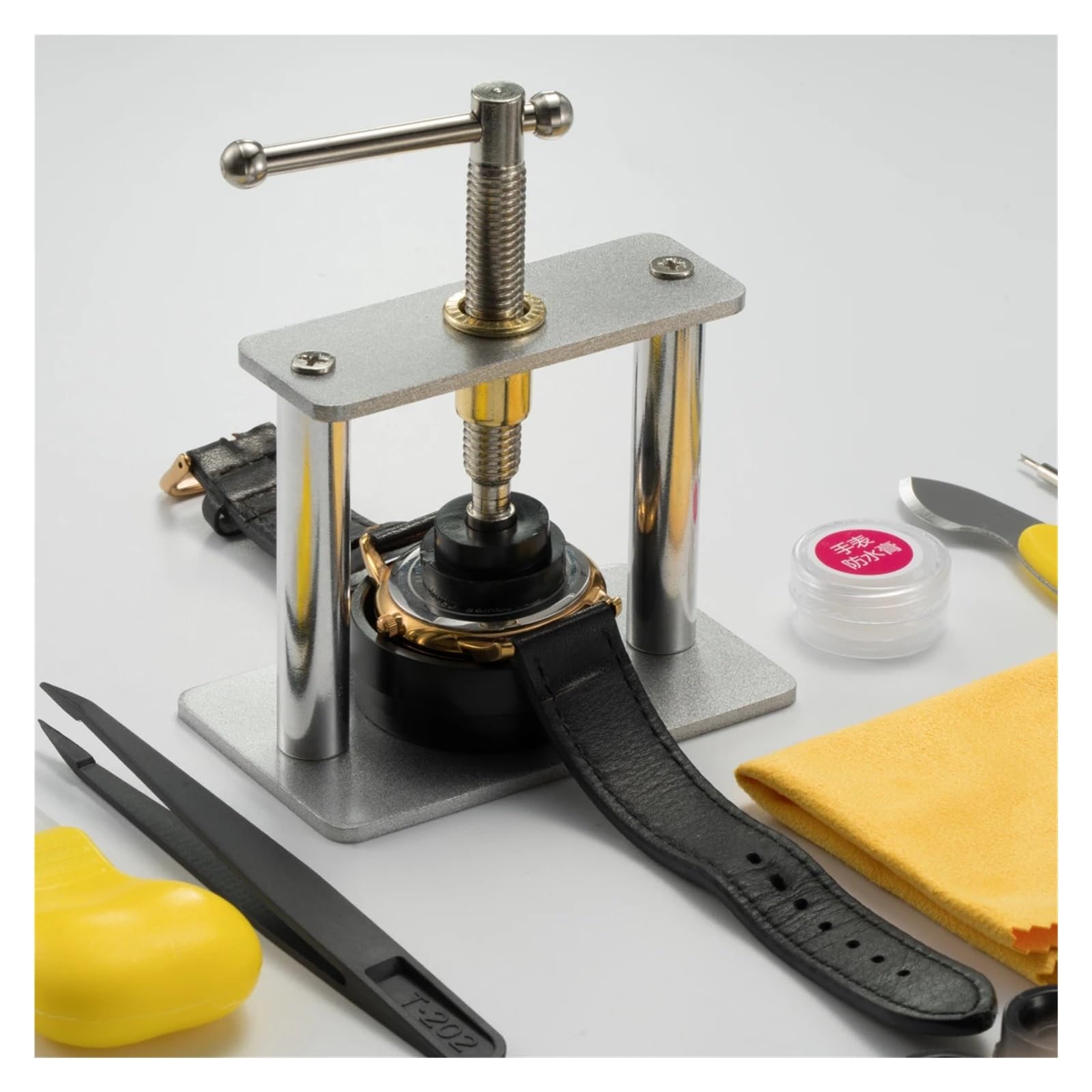 1 kit de presse arrière de montre professionnel avec matrices de montage
