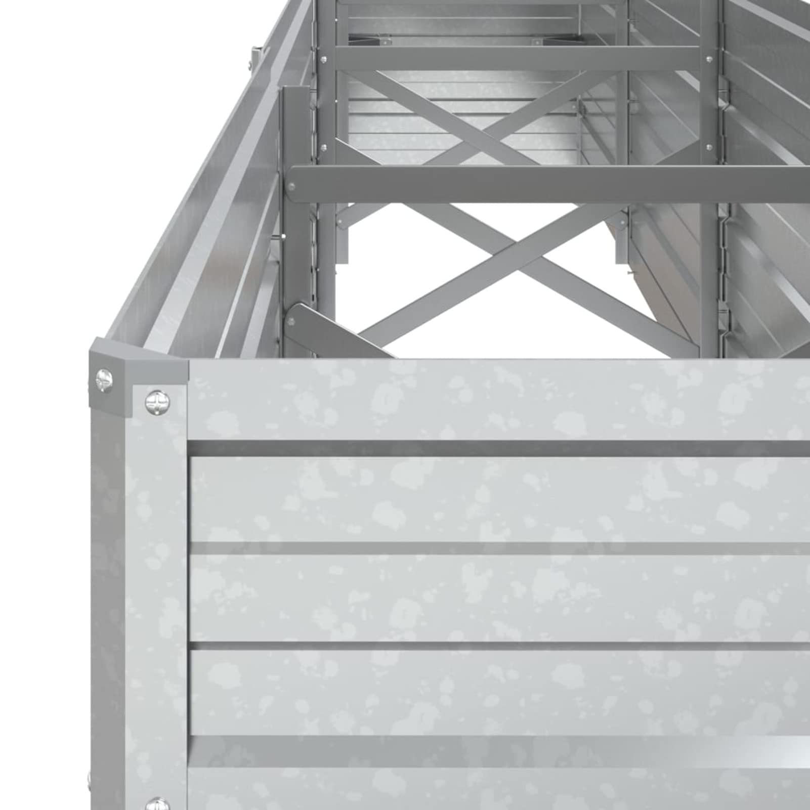 Mogou Arriate, Mesa De Cultivo, Huerto Domestico, Cultivo De Plantas Aromaticas, Arriate De Jardín, de Acero galvanizado Plateado 320x40x45 cm