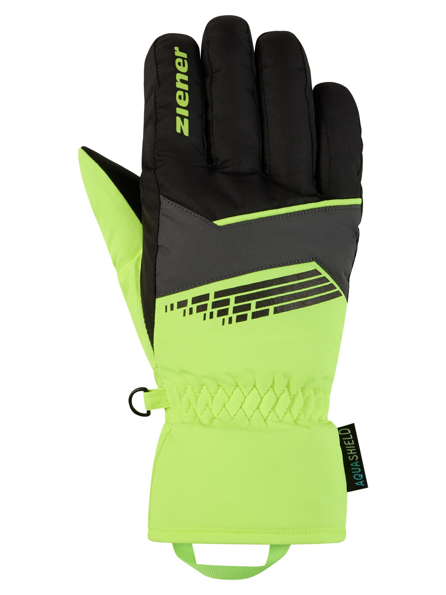 Ziener Guantes de esquí para niños LAVIVI-Z, para Deportes de Invierno, Impermeables, Resistentes al Viento, Color Amarillo venenoso, 4