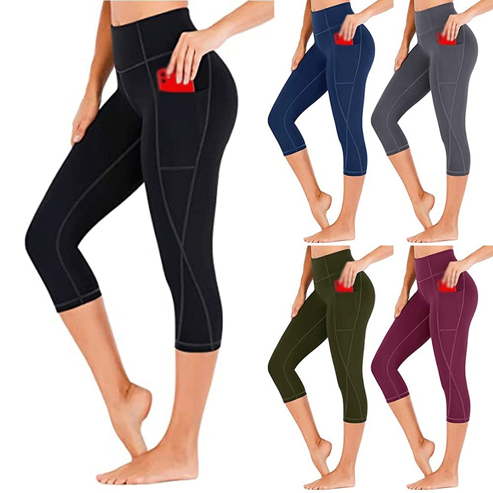 Spodnie do jogi Legginsy fitness z wysokim stanem Damskie rajstopy bezszwowe Energy Workout Odzież sportowa Spodnie do jogi Push Up Odzież sportowa (zieleń wojskowa L)
