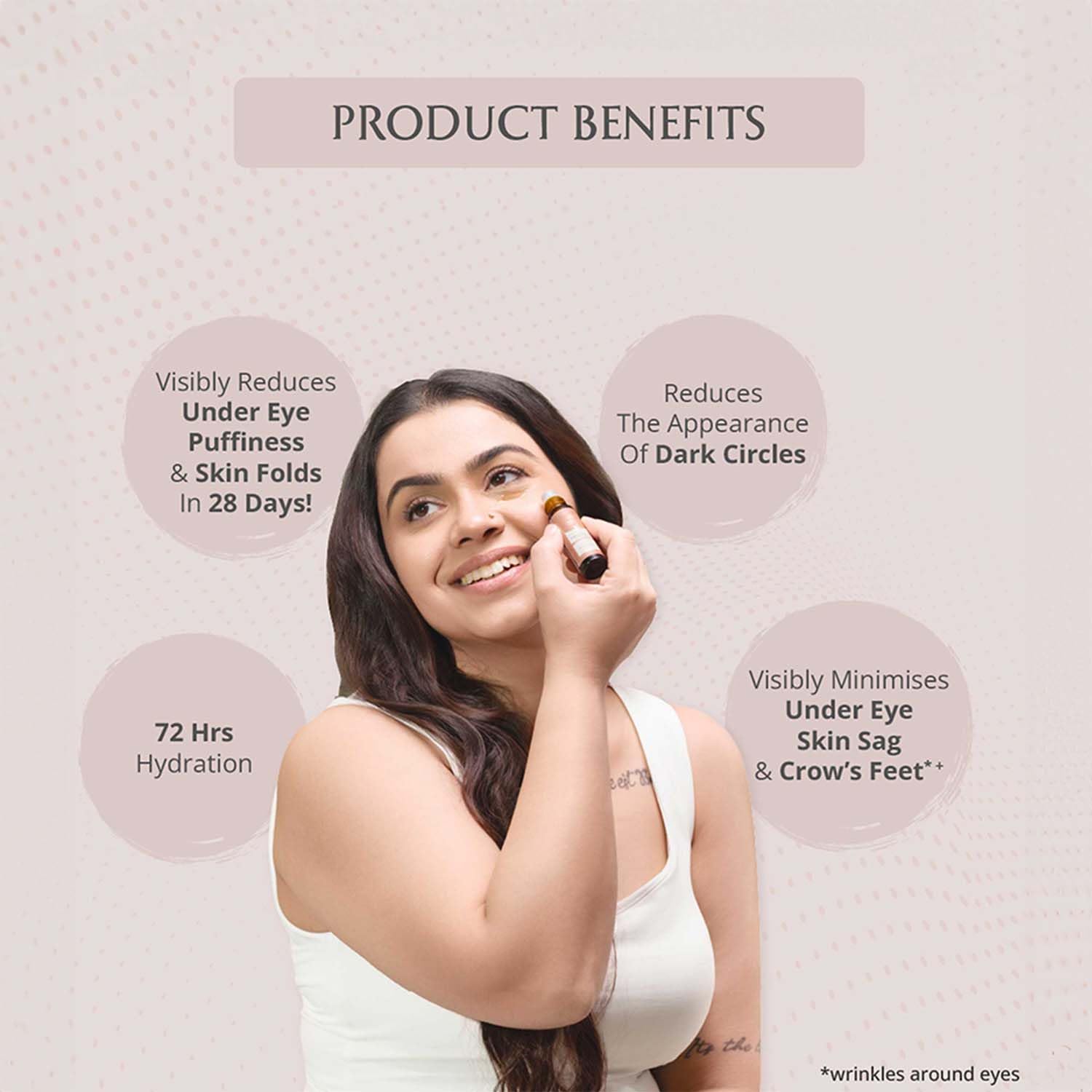 AreoVeda Under Eye Cream with Cooling Massage Roller | Under Eye Roll On with Quinoa for Dark Circles, Puffiness & Fine Lines | Pregnancy-Safe | 10 ml (Pack of 2) 2