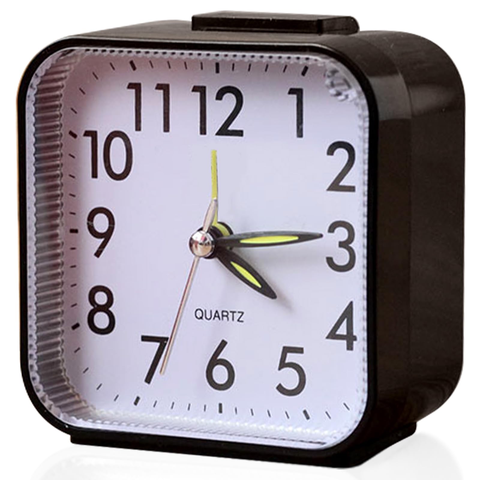 Alarm Clock Alarm Clocks Bedside, Kids Alarm Clock Battery Powered Bedside Clock Alarm Clocks for Heavy Sleepers Non Ticking Desk Clock Travel Alarm Clock for Living Room Bedrooms Travel, Black