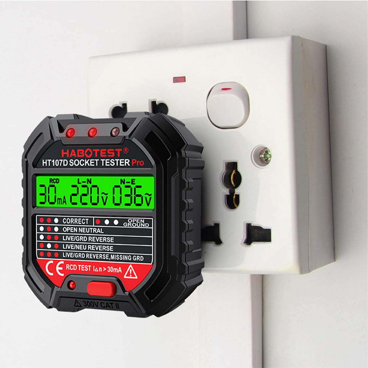 Tester Per Prese Di Corrente Tester Per Prese Di Corrente Con Display Di Tensione Presa Di Corrente 90-250 V Rilevatore Automatico Di Tensione Di Polarità Del Circuito Elettrico