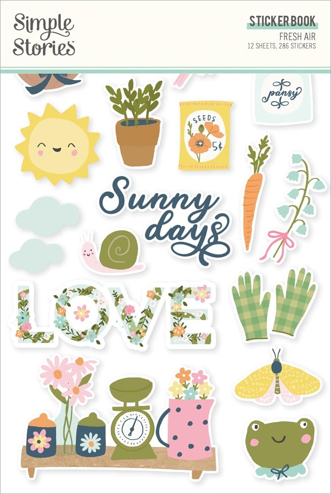 Sticker Book Fresh Air Simple Stories pour personnaliser facilement vos carnets créatifs