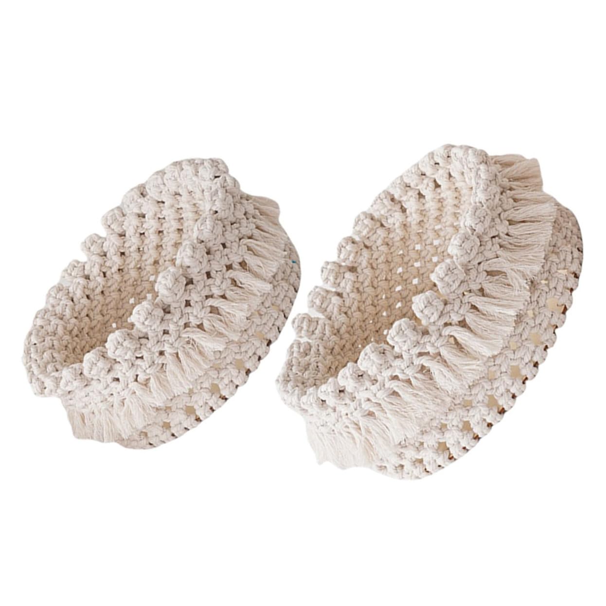 2 Stück Aufbewahrungskörbe aus Baumwollseil in Beige