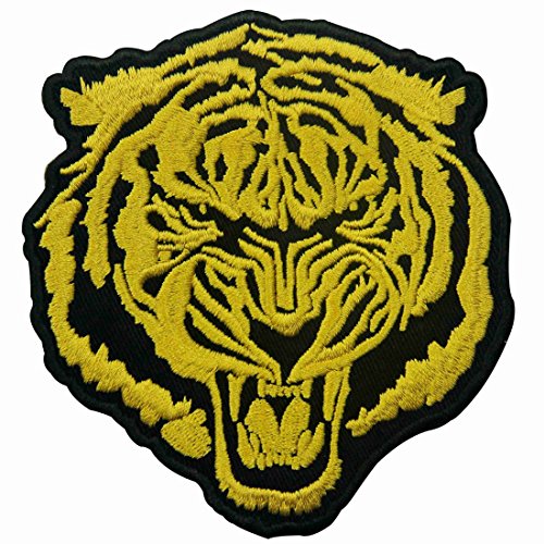 Patch brodé en forme de Tigre d'or, à coudre ou à coller avec fer à repasser