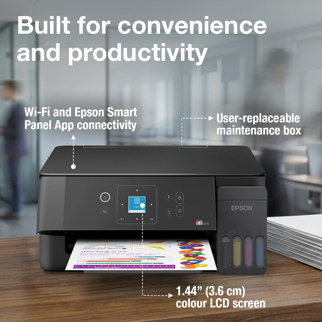 Epson EcoTank L3360 (New Launch) WiFi All-in-One InkTank A4 Colour Printer, Scanner, Copier for Home & Office, 5760x1440dpi Resolution, with LCD Screen and Mobile Printing Feature — Amazon image 9