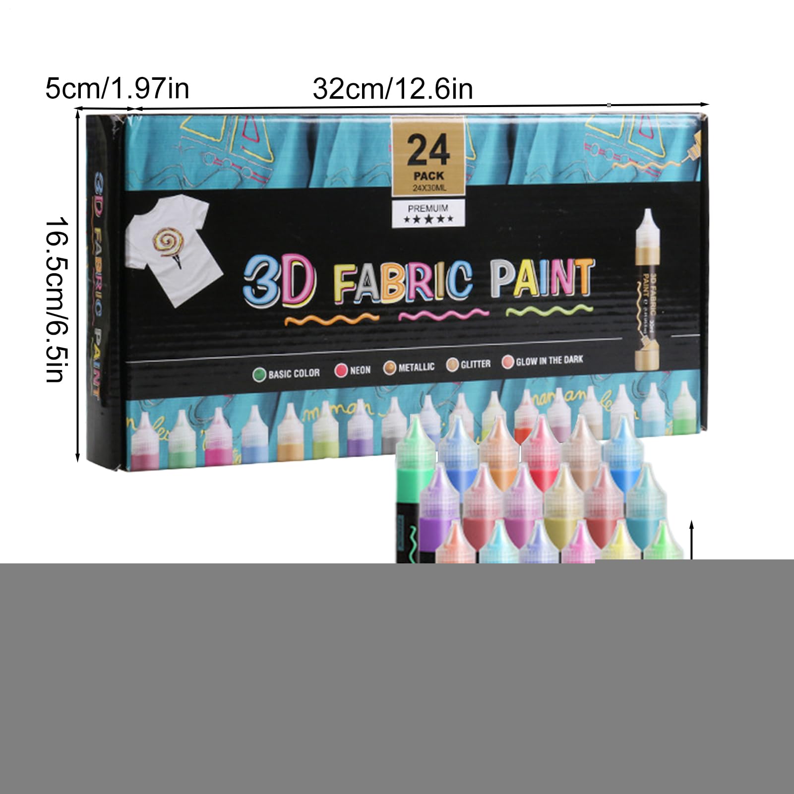 Textilmalfarben Set zur Stoffmalerei 24 Farben Set Zur Textildekoration Und