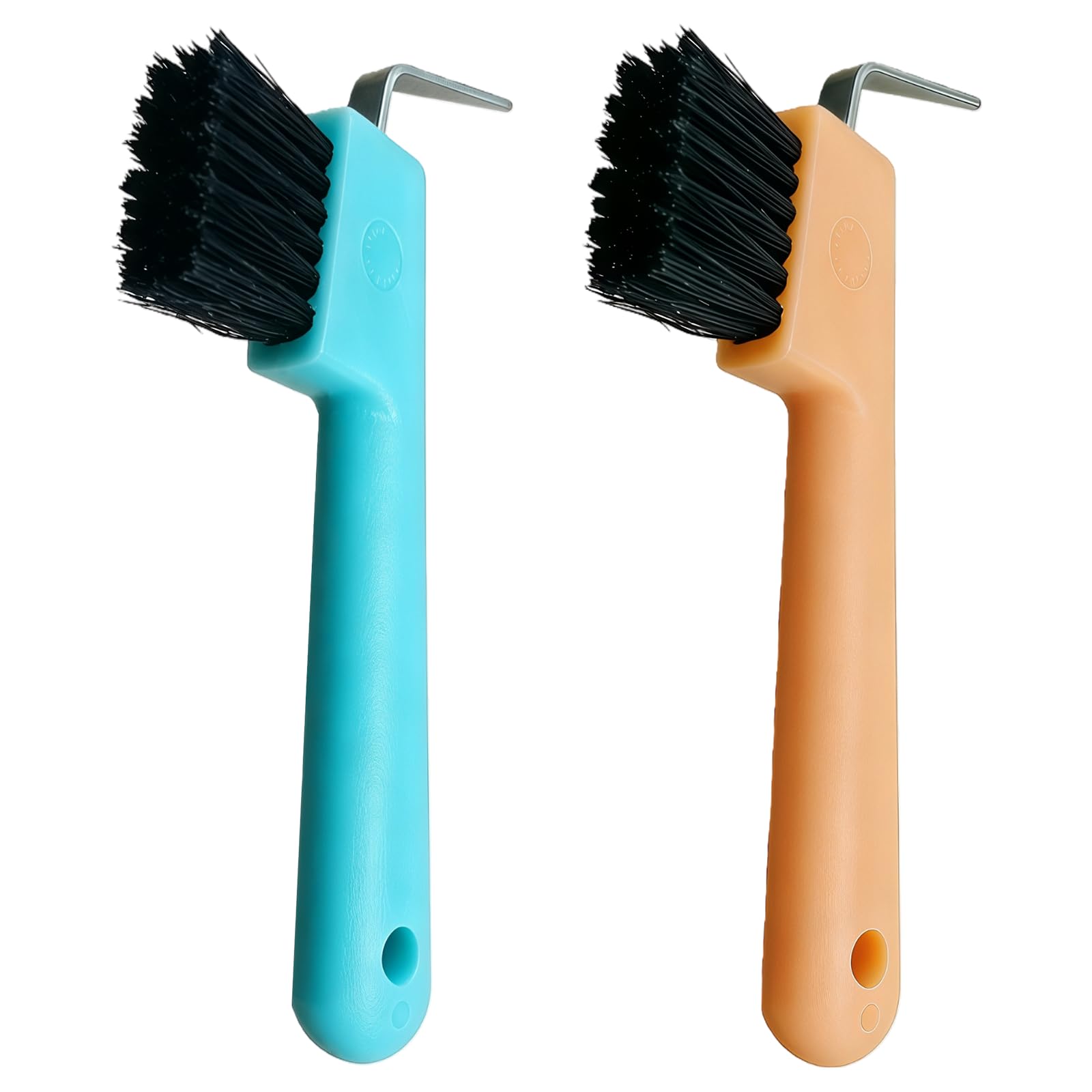 NAUZE 2 pcs Horse Hoof Pick Brush with random colors Stiff Bristled Brush with Handle Portable Hoof Pick Hoof Cleaner for Home Beauty Salon Barber