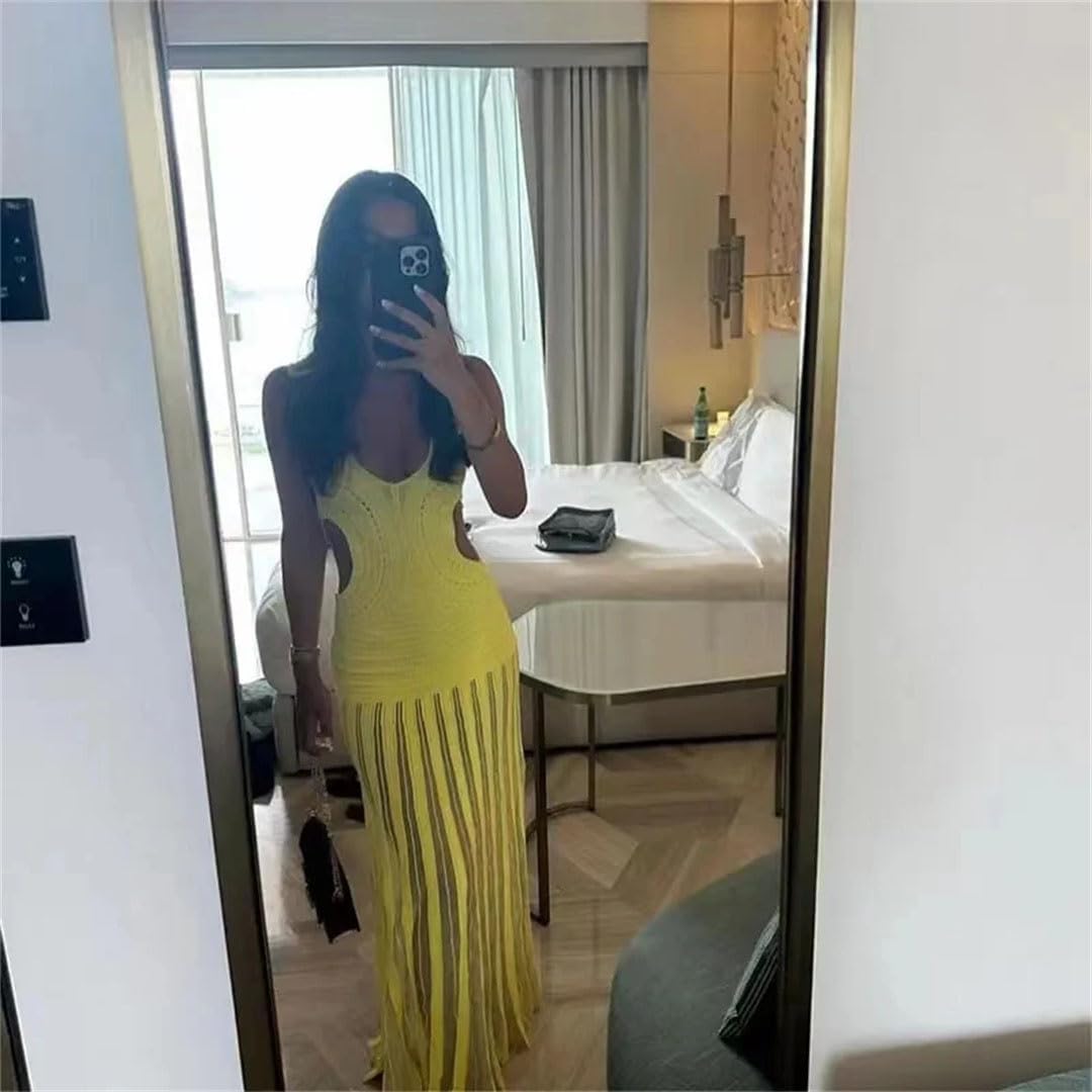 Women Slim Fit Sleeveless Knitted Vest, Pleated Skirt, Gentle Temperament Fake Long Skirt